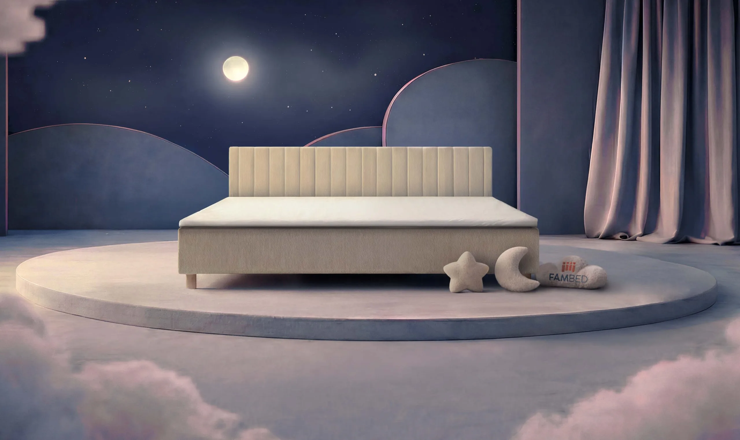 FAMBED® familieseng i 260 cm bredde, set skråt forfra