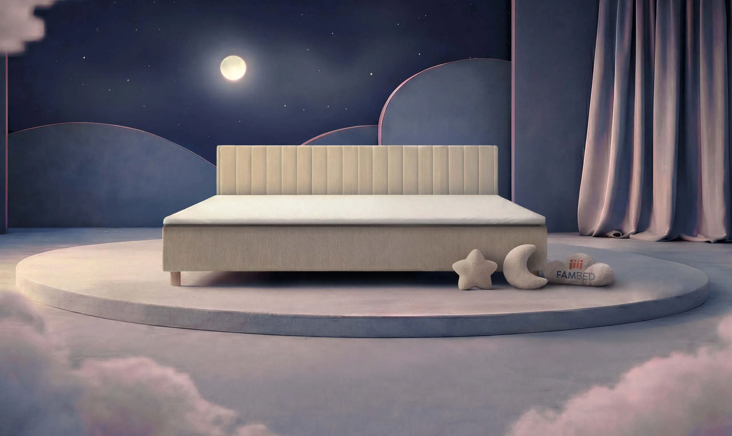 FAMBED® familieseng i 280 cm bredde, set skråt forfra