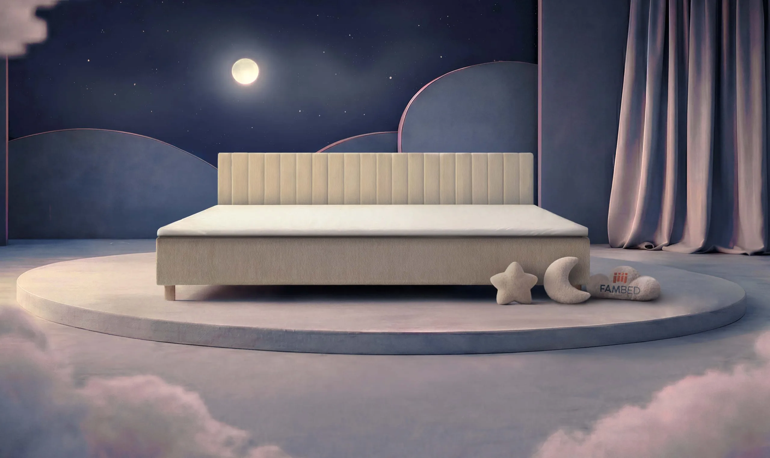 FAMBED® familieseng i 300 cm bredde, set skråt forfra